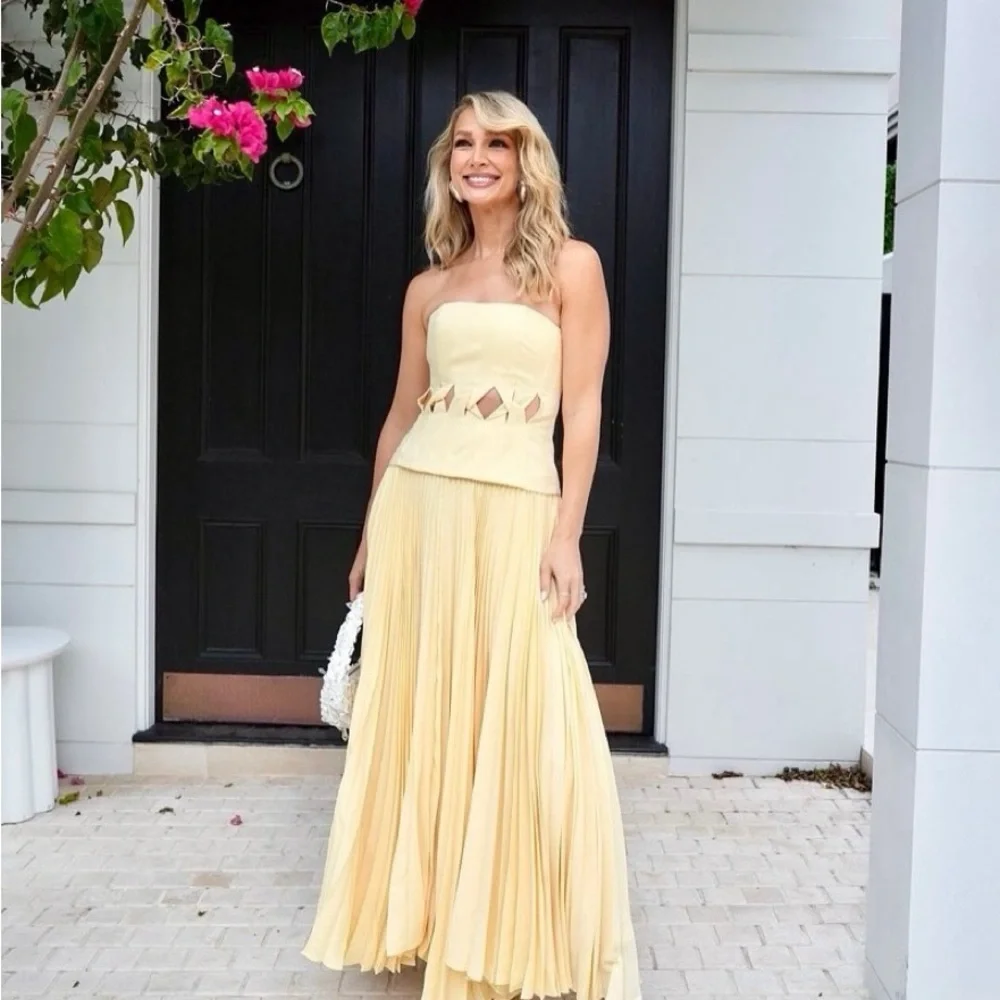 Acler Yellow Strapless Maxi Dress - Picture 5 of 5